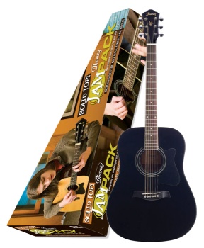 Ibanez Jam Pack Solid-Top Acoustic Guitar Pack (Black High Gloss)
