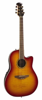 Ovation Celebrity SS Super Shallow Contour Acoustic-Electric Guitar (Honey Burst Flame)