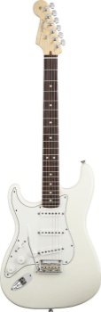Fender American Standard Stratocaster Left-Handed Electric Guitar (Olympic White Rosewood Fretboard)
