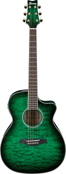 Ibanez Ambiance Series A300E Acoustic-Electric Guitar (Transparent Emerald Burst)
