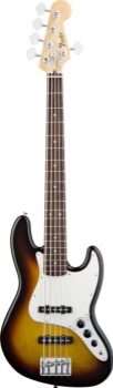 Fender Standard Jazz Bass V 5-String Bass Guitar (Brown Sunburst Rosewood Fretboard)