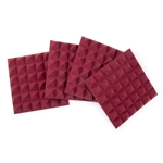 Frame Works 4 Pack of Burgundy 12x12" Acoustic Pyramid Panel