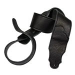 Franklin 2.5" Black Glove Leather/Black Stitching Guitar Strap