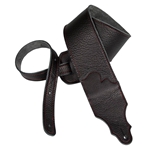 Franklin 3" Black Glove Leather/Red Stitching Guitar Strap