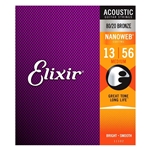 Elixir 11102 80/20 Bronze Nanoweb Acoustic Guitar String Medium 13-56
