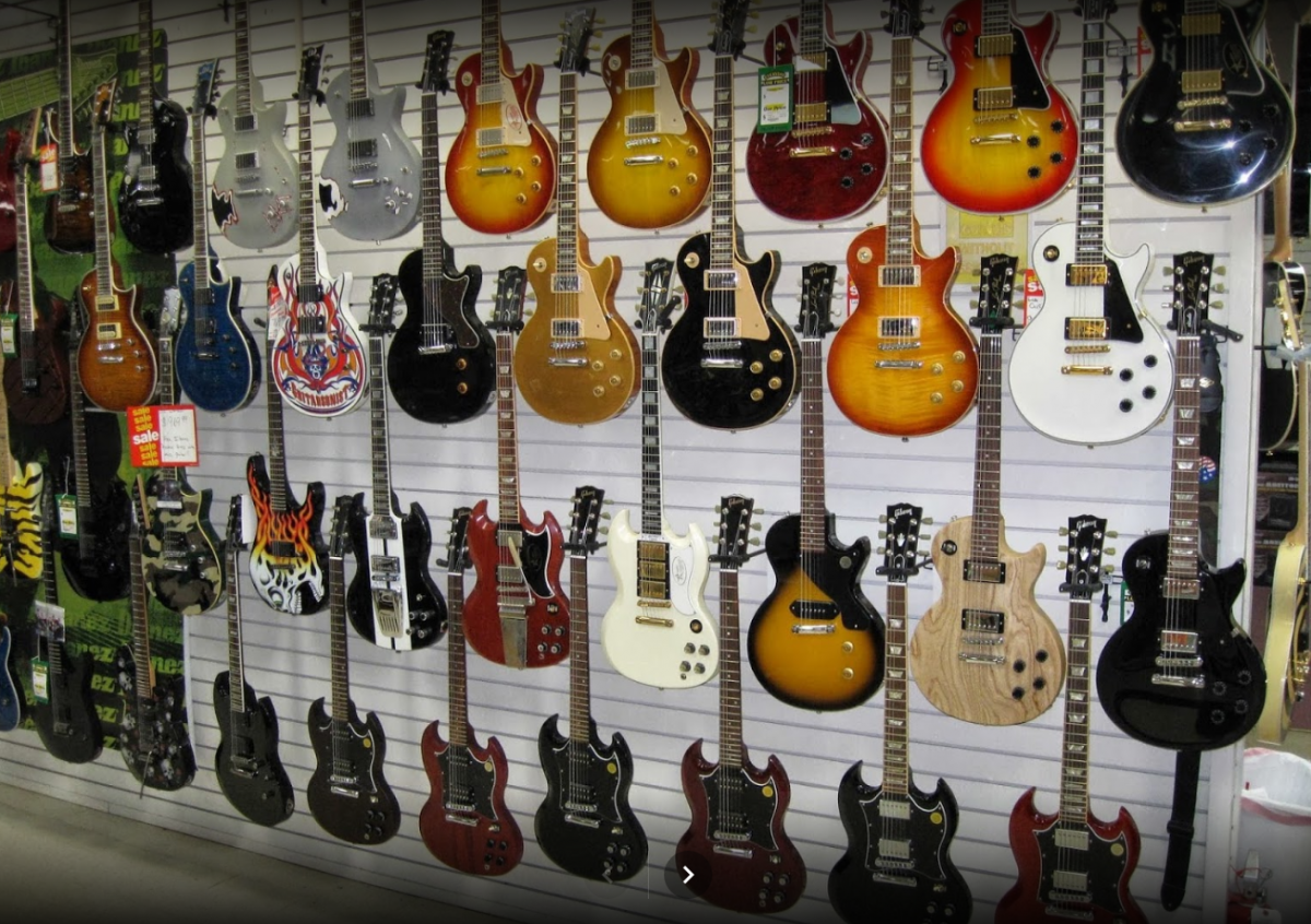 Guitar selection at Mundt Music