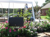 Outdoor speakers in the garden