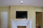 TV above fireplace