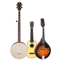 Ukes, Mandolins, Banjos