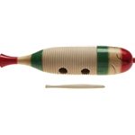 Stagg Large wooden güiro in fish shape, with scraper