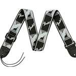 Fender Monogrammed Strap, Black/Light Grey/Dark Grey, 2"