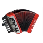 Hohner Compadre G C F Accordion Red with Gig Bag