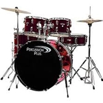 Percussion Plus 5-Piece Drum Set Wine Red