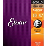 ELIXIR 16002 Phosphor Bronze Nanoweb Acoustic Guitar String Extra Light 10-47