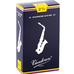 Vandoren #2 1/2 Traditional Alto Saxophone  Reeds Box of 10