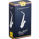 Vandoren #3 Traditional Alto Saxophone Reeds Box of 10