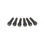 Taylor Ebony Bridge Pins Set of 6  Black