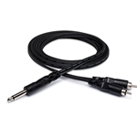Hosa CYR103 1/4 in TS to Dual RCA 3m Y Cable