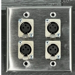 Horizon DP4DFN 4 Female XLR 2 Gang Wallplate