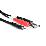 Hosa 3.5 mm TRS to Dual 1/4 in TS 10' Cable