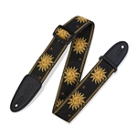 Levy 2" Sun Design Jacquard Weave Guitar Strap