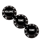 Fender Stratocaster Knobs, Black (Volume, Tone, Tone) (3)