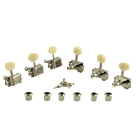 Kluson SD9005MNP Plastic Button Tuners, 3 Per Side, Gibson Style, Nickel/White