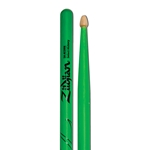 Zildian 5A Acorn Neon Green Drumsticks