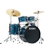 TAMA Imperialstar 5-Piece Complete Kit with Meinl HCS cymbals Hairline Blue