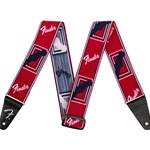 Fender Weighless 2" Mono Strap, Red/White/Blue