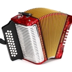 Hohner Corona II  FBbEb, red lacquered Accordian