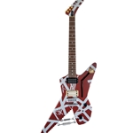 EVH Striped Series Shark, Pau Ferro Fingerboard, Burgundy with Silver Stripes Electric Guitar