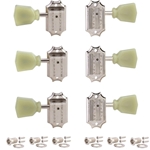 Gibson Deluxe Green Key Tuner Set, Vintage Nickel