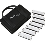 Fender Blues Deluxe Harmonica, Pack of 7, with Case