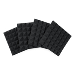 Frame Works 4 Pack of Charcoal 12x12" Acoustic Pyramid Panel