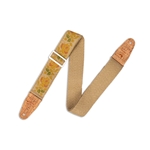 Levy's Hemp Guitar Strap Rosa Motif Yellow and Orange Guitar Strap