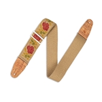 Levy's Hemp Guitar Strap Rose Motif Pink And Red Guitar Strap