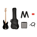 Squier Affinity Series Precision Bass PJ Pack Black Gig Bag Rumble 15