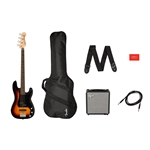 Squier Affinity Series Precision Bass PJ Pack 3 Color Sunburst Electric Bass Guitar and Amp