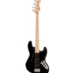 Squier Affinity Series Jazz Bass, Maple Fingerboard, Black Pickguard, Black Bass Guitar