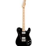 Squier Affinity Series Telecaster Deluxe, Maple Fingerboard, Black Pickguard, Black Electric Guitar