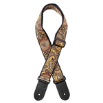 Stagg Woven Nylon Guitar Strap With Orange Paisley Pattern