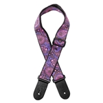 Woven Nylon Guitar Strap With Pink Paisley Pattern