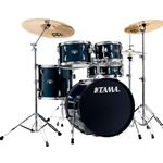 Tama Imperial Star 5PC Complete Drum Set With Meinl Cymbals Dark Blue