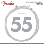 Fender Stainless 9050's Bass Strings, Stainless Steel Flatwound, 9050M 055 to 105 Gauges, (4)
