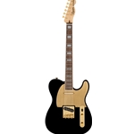 Squier 40th Anniversary Telecaster, Gold Edition, Laurel Fingerboard, Gold Anodized Pickguard, Black Electric Guitar