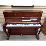Petrof 47" French Chippendale  Pol. Mahogany Studio Piano Preowned