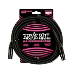 Ernie Ball 15' Braided Male Female XLR Microphone Cable Black