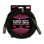 Ernie Ball 20' Braided Male Female XLR Microphone Cable Black