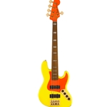 Fender MonoNeon Jazz Bass V, Maple Fingerboard, Neon Yellow Electric Bass Guitar